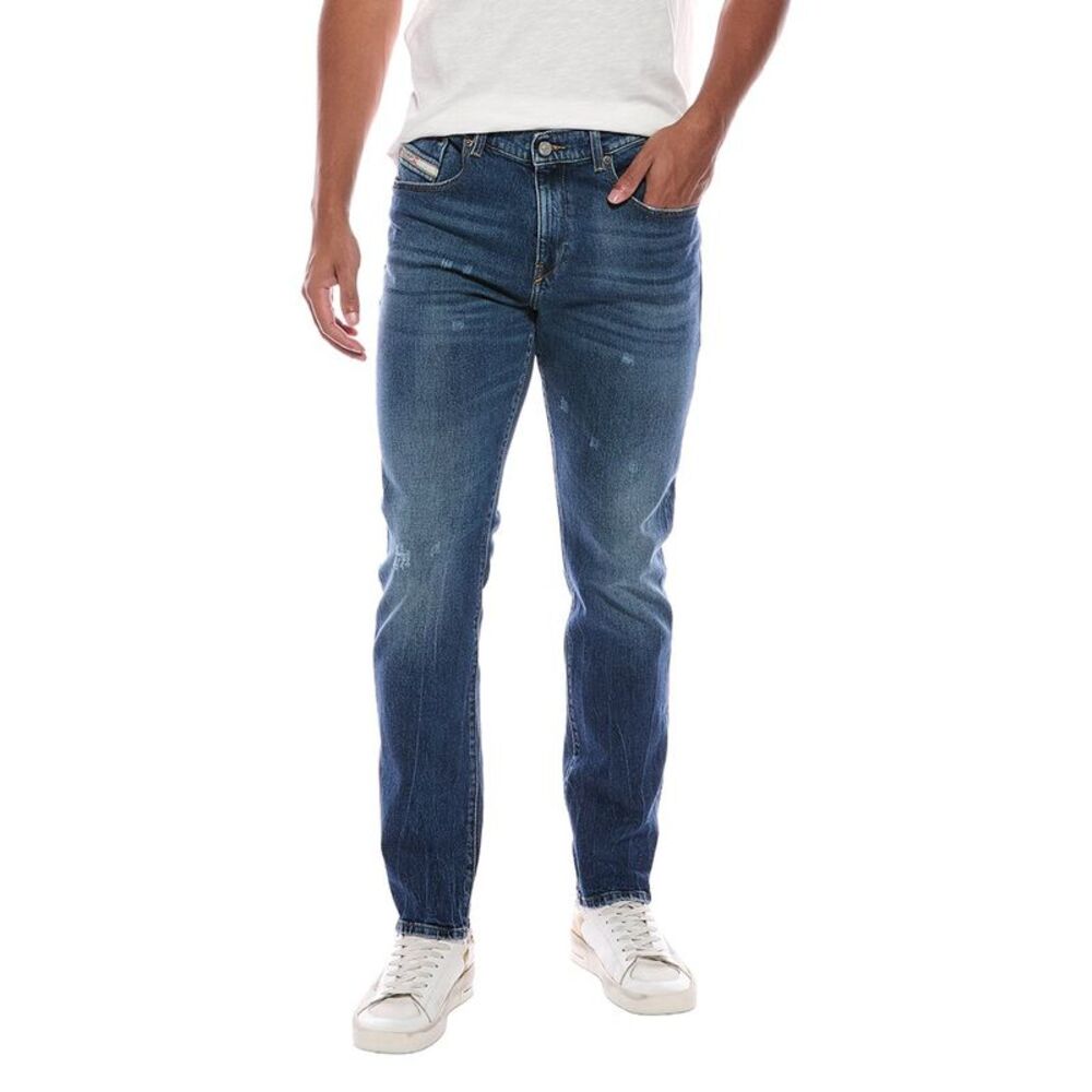 Diesel Mens  Medium Wash Straight Jean, Blue